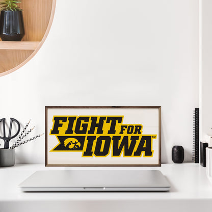 Fight For Iowa Whitewash 24x12 / Whitewash