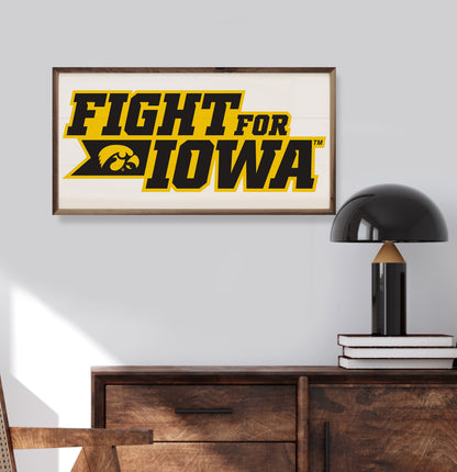 Fight For Iowa Whitewash 24x12 / Whitewash