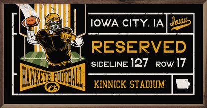 Stadium Ticket Iowa 24x12 / Black