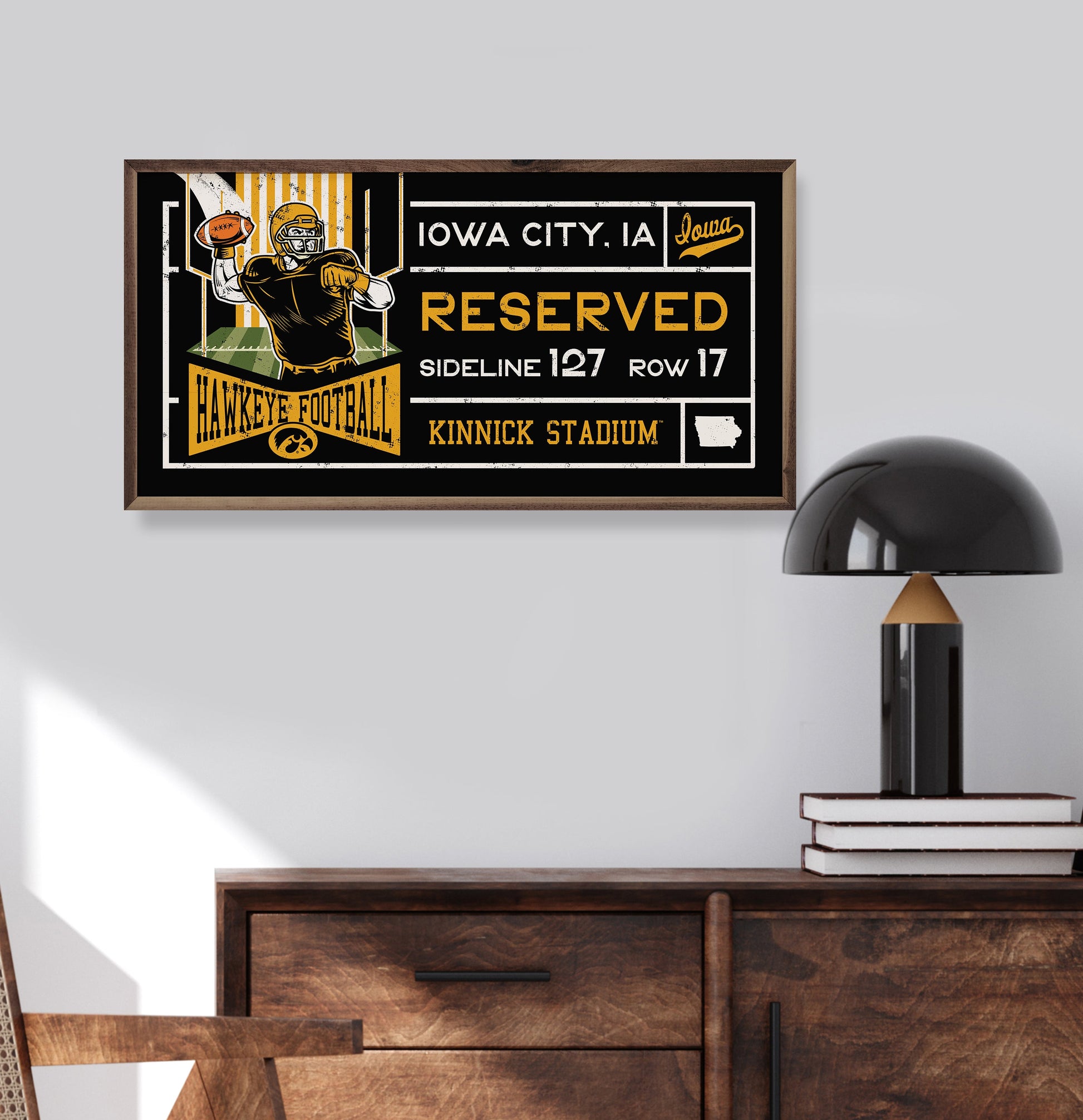 Stadium Ticket Iowa 24x12 / Black