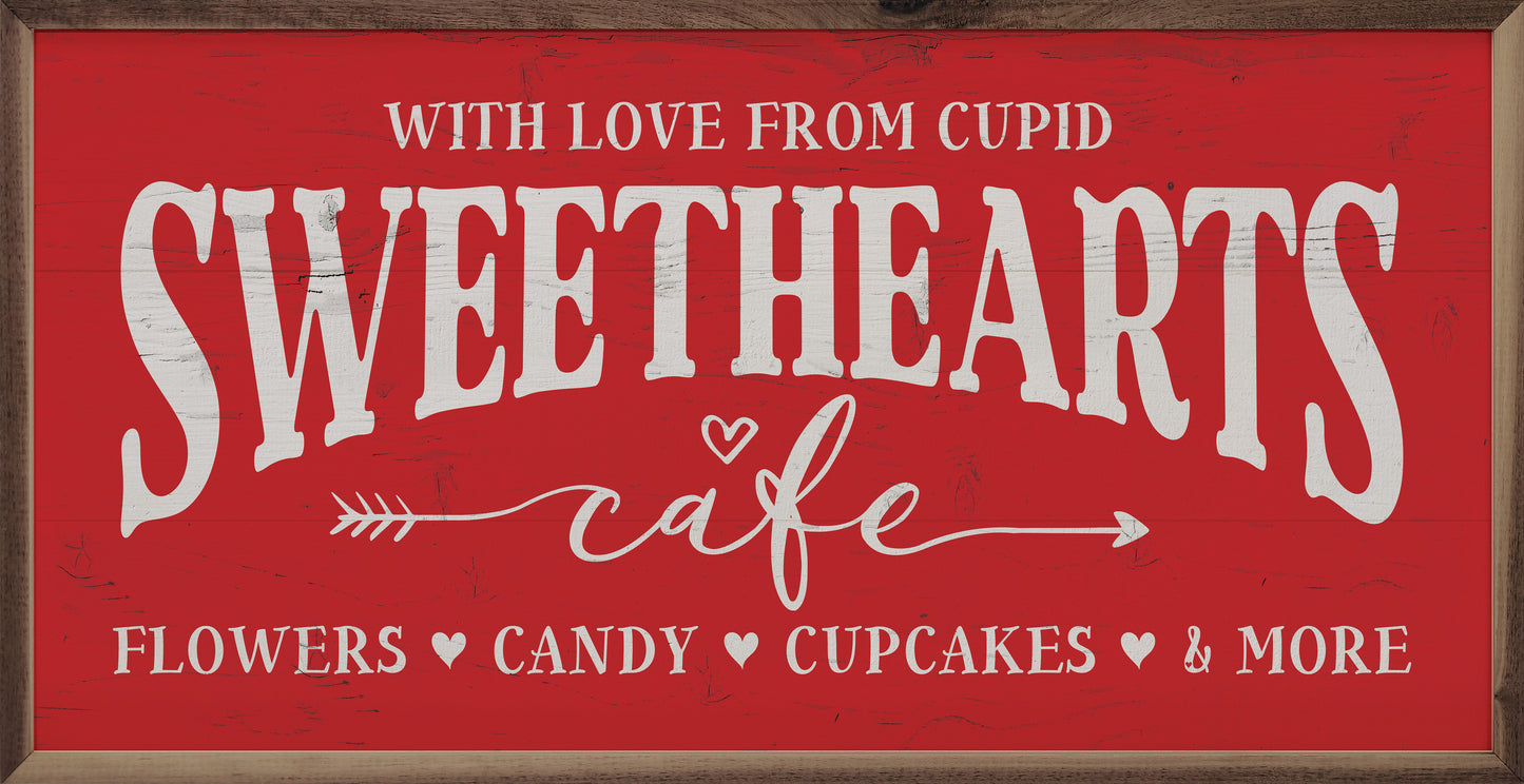 RD - Sweethearts Cafe with Love from Cupid Red 40"x20"