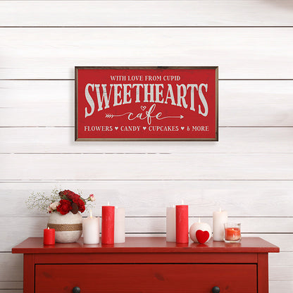 RD - Sweethearts Cafe with Love from Cupid Red 40"x20"