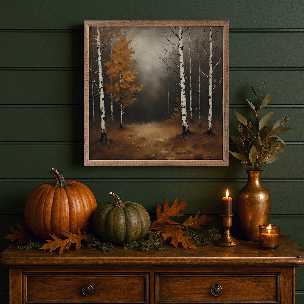 Birch Trees Stormy Night