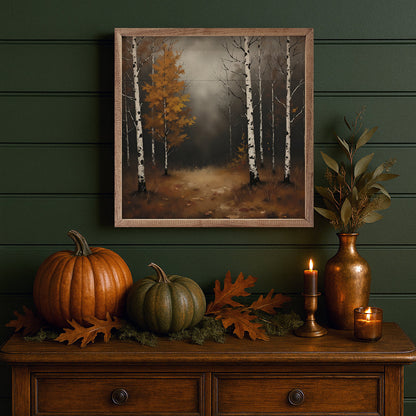 Birch Trees Stormy Night