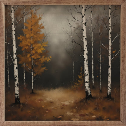 Birch Trees Stormy Night