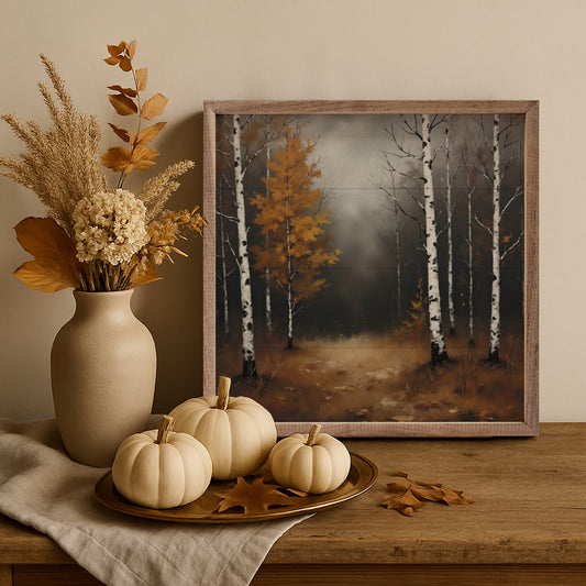 Birch Trees Stormy Night