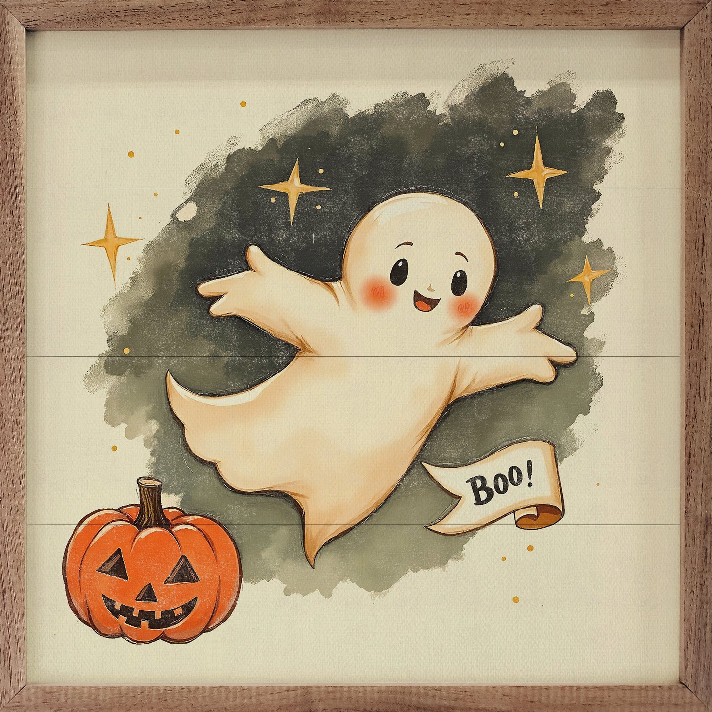 Cute Ghost With Banner