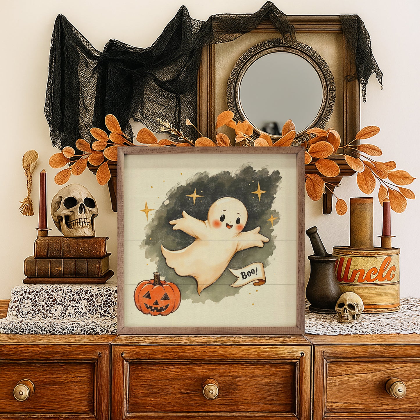 Cute Ghost With Banner