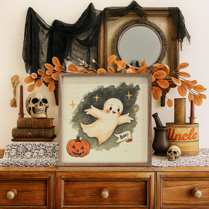Cute Ghost With Banner