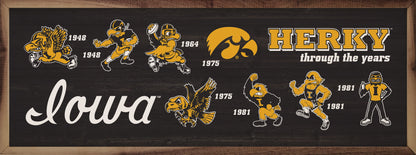 Herky Through The Years Vertical University Of Iowa Black