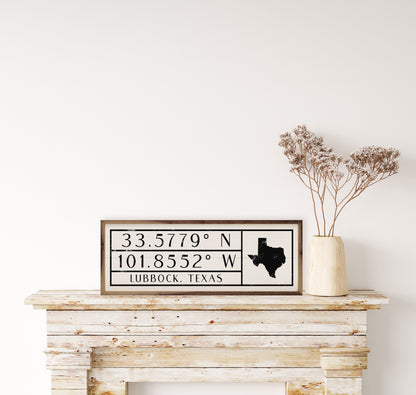 Coordinates of Hometown | Personalized Wood Sign