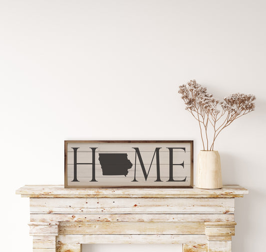 Personalized Home State Horizontal Whitewash