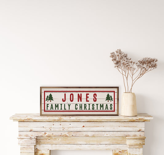 Family Name Christmas | Personalized Wood Sign