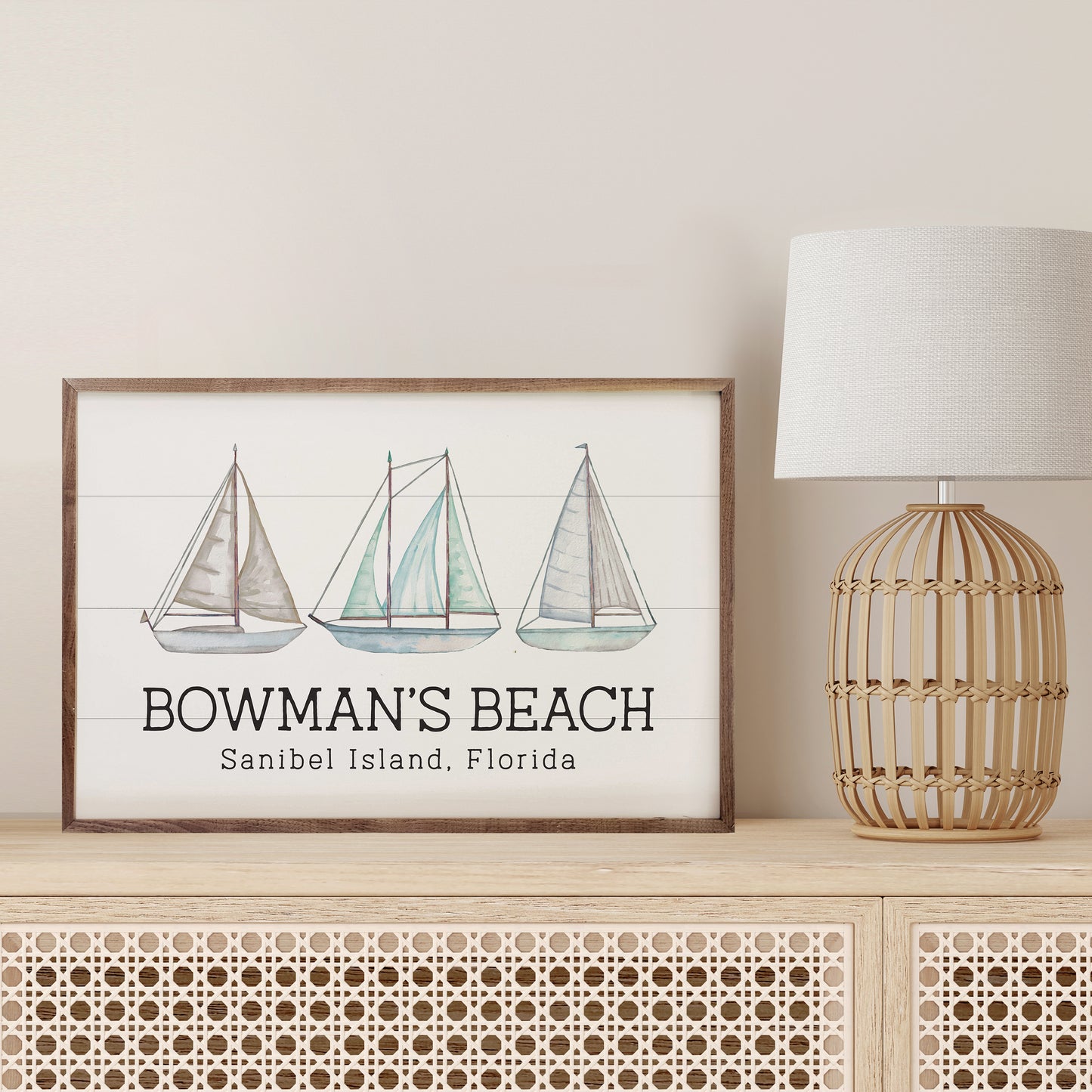 Sailboats and Water | Personalized Wood Sign