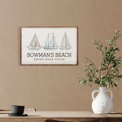 Sailboats and Water | Personalized Wood Sign