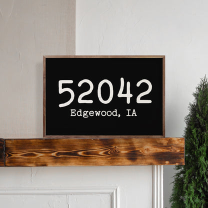 Zip Code with City and State | Personalized Wood Sign