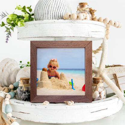 Square | Walnut Framed Wood Print