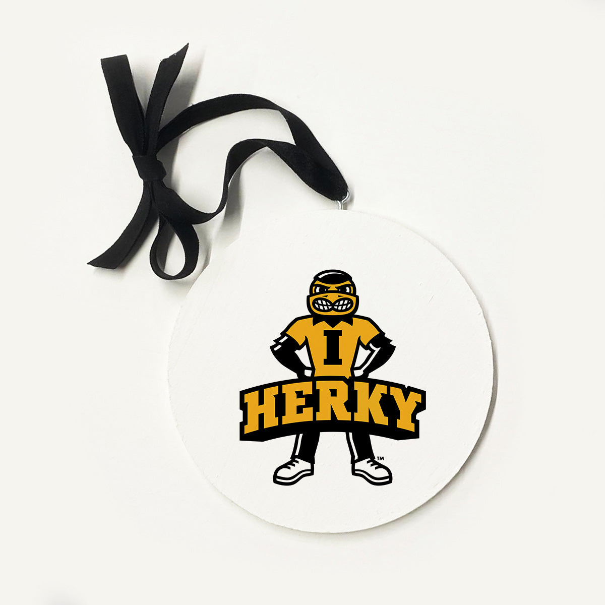 Bold Logo Iowa Ornament 5x5 / White
