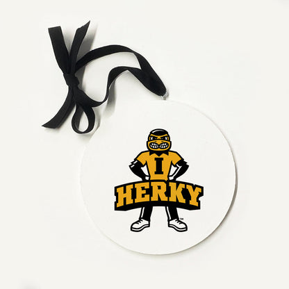 Bold Logo Iowa Ornament 5x5 / White