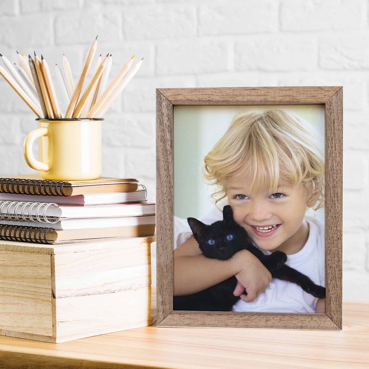 Portrait | Walnut Framed Wood Print