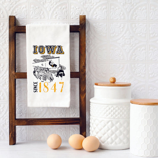 University Of Iowa Herky On Screen Since 1847 Towel