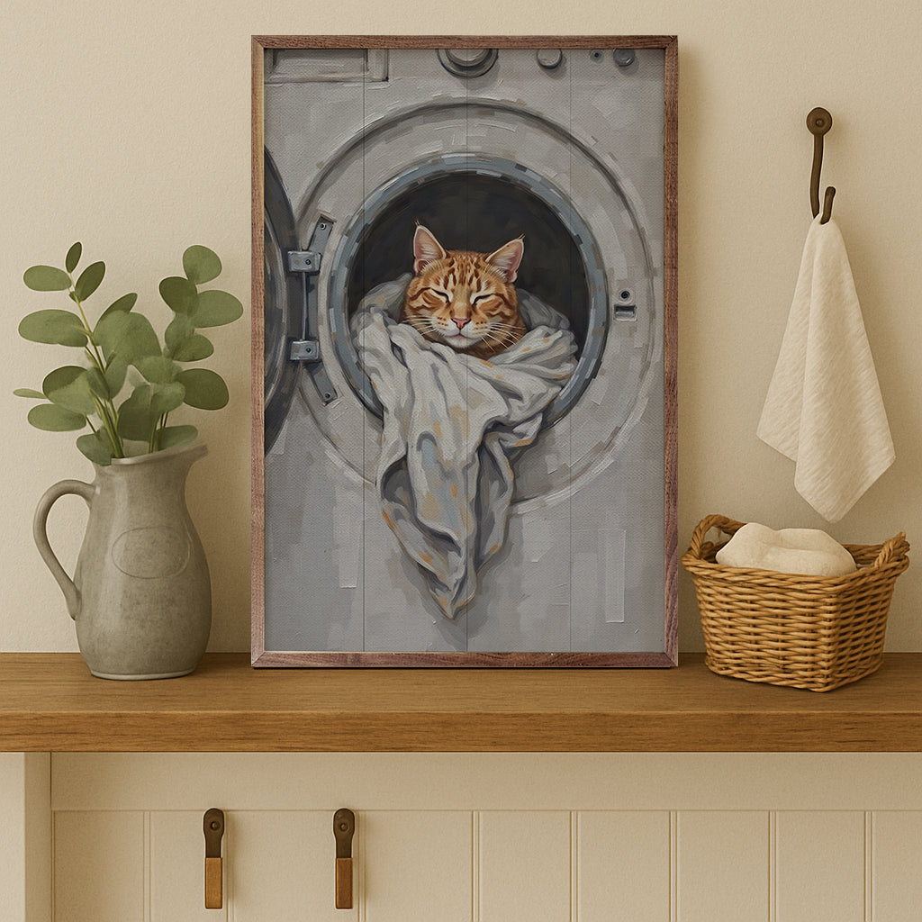 Orange Cat In Washing Machine