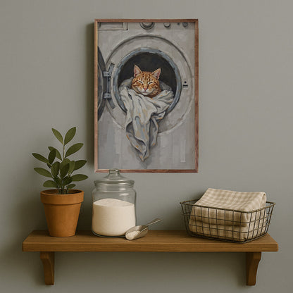 Orange Cat In Washing Machine