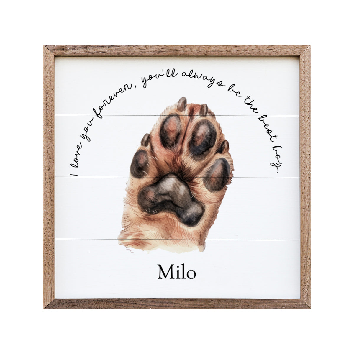 Saying and Dog Paw | Memorial Wood Sign