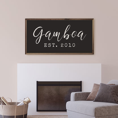 Name and Est Year | Personalized Wall Art