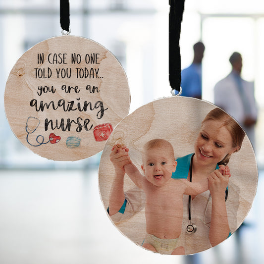 Personalized Nurse Wood Circle Ornament